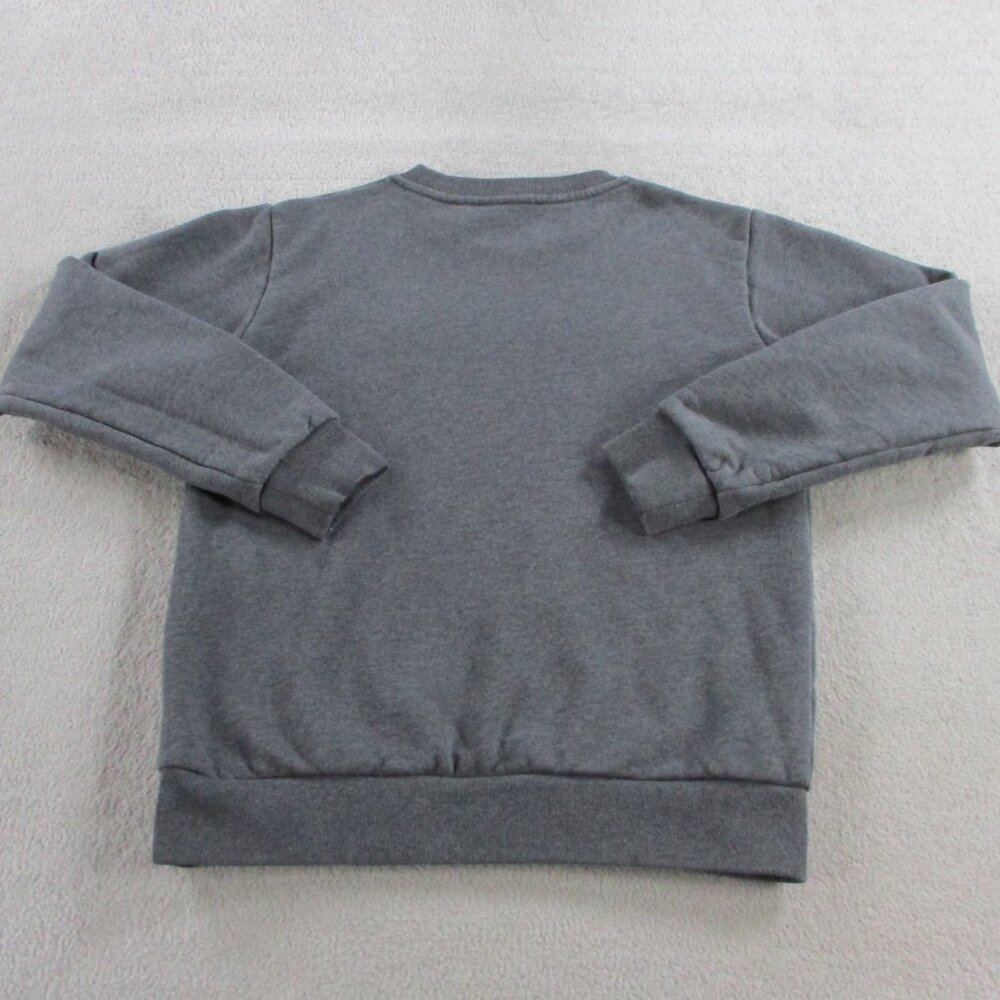 VERSACE Kids Logo Sweatshirt Size 12a Gray Logo Applique Fleece Sweater Crewneck - Picture 3 of 12